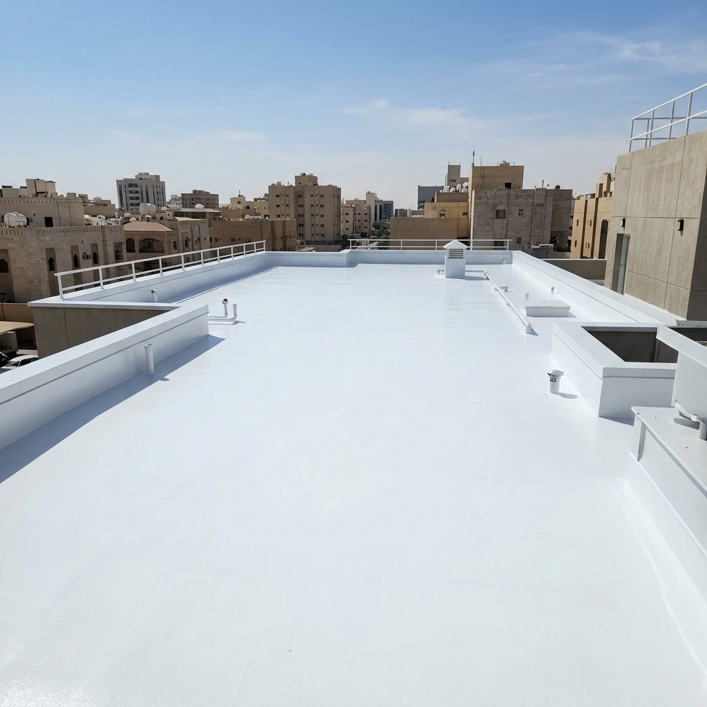 سطح بعد العزل — أبيض ومعزول